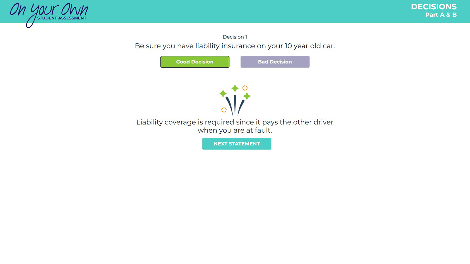On Your Own Assessment