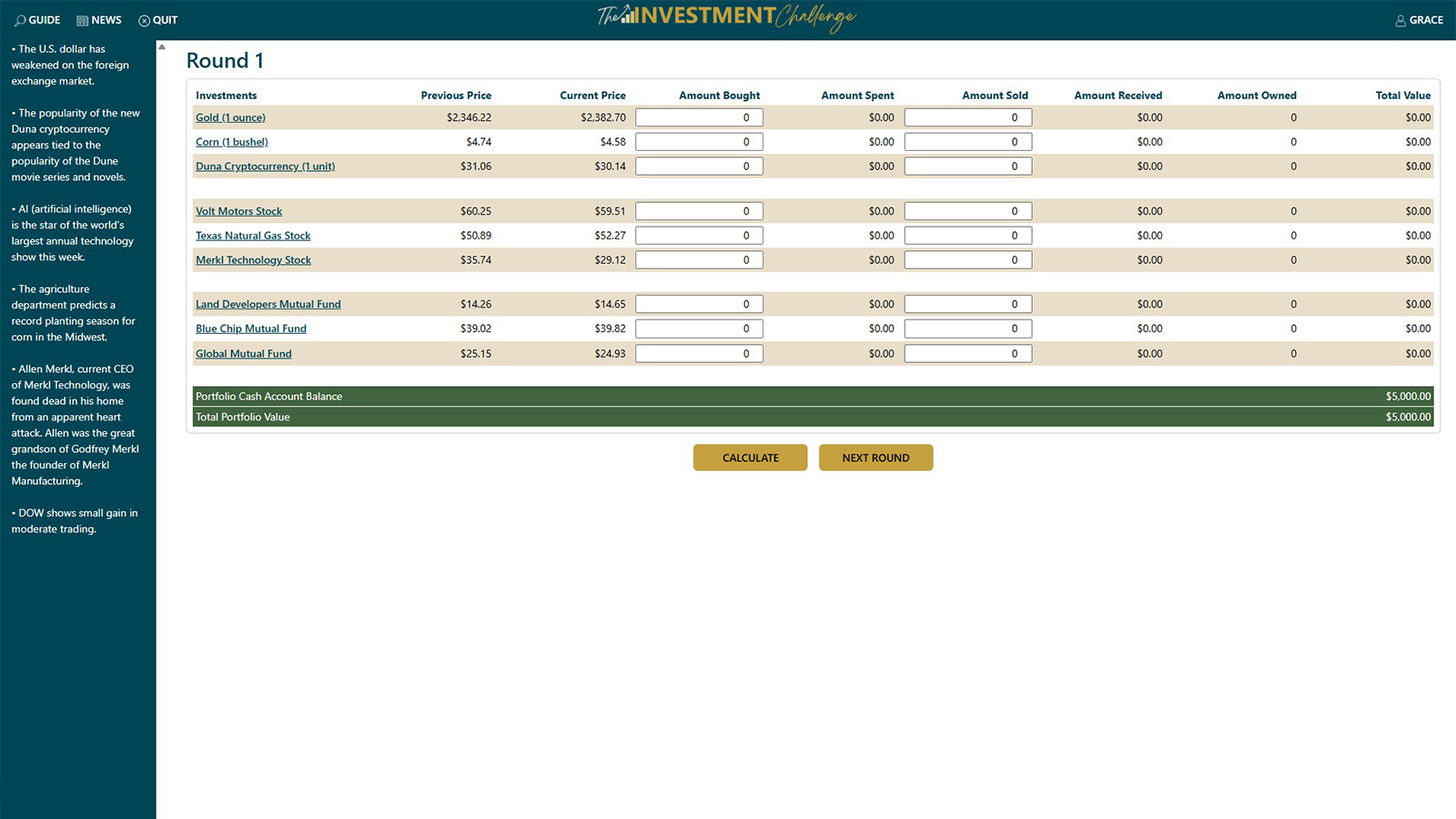 The Investment Challenge